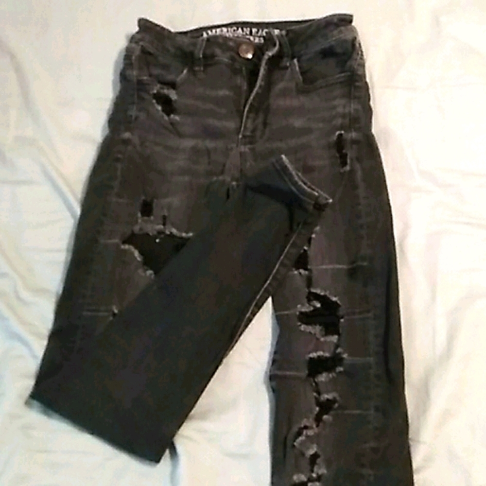 Black ripped jeans